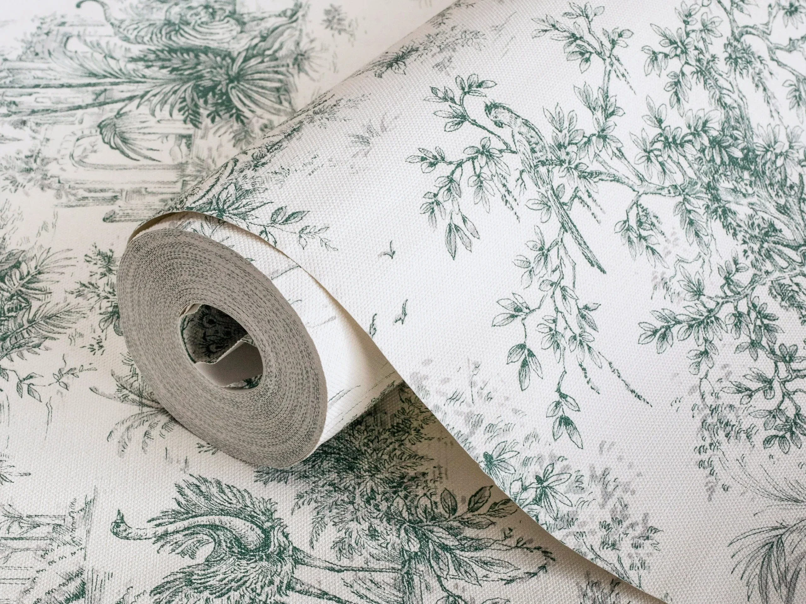 White Embossed Wallpaper – Jungle Forest (9909-3)